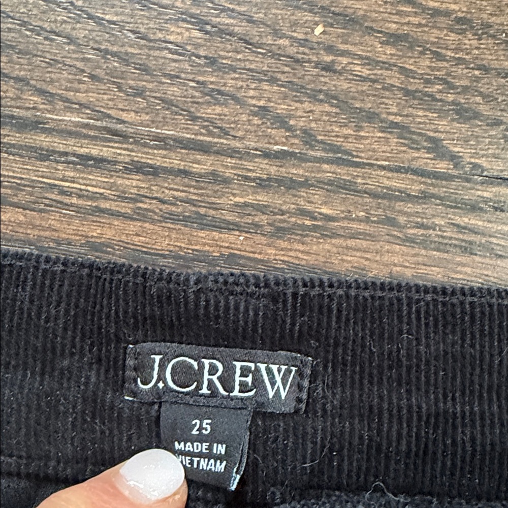 I Crew corduroy black wide leg pants, size 25. Like new - Picture 4 of 12